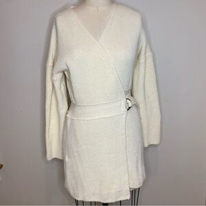 Mon Ami / Franchescas Cream Colored Wrap Sweater Medium NWOT